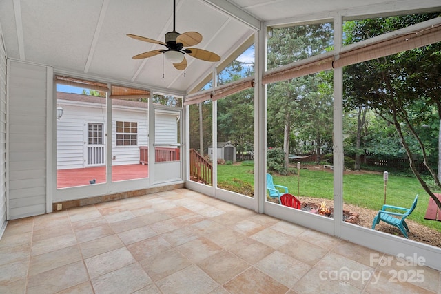 3830 Waters Reach Ln, Indian Trail, NC 28079 - unfurnished sunroom with a ceiling fan