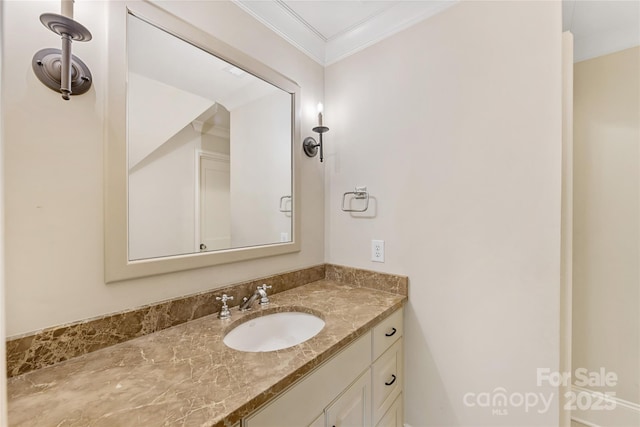 1728 Shadow Forest Dr, Matthews, NC 28105 - bathroom with vanity and ornamental molding
