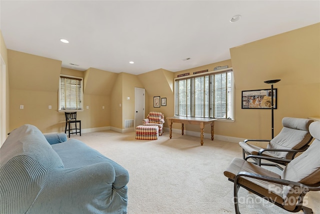 1728 Shadow Forest Dr, Matthews, NC 28105 - living room with carpet floors, baseboards, and recessed lighting