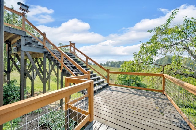 540 Upper Paw Paw Rd, Marshall, NC 28753 - wooden terrace with stairs