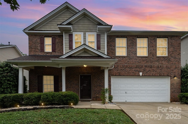 237 Lylic Woods Dr, Fort Mill, SC 29715 - view of front of house featuring an attached garage, driveway, and brick siding