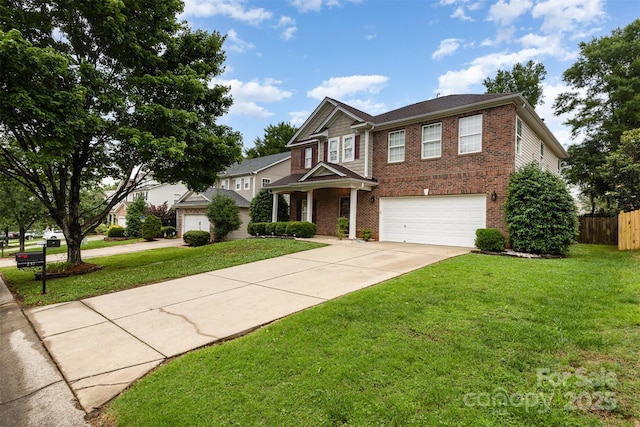 237 Lylic Woods Dr, Fort Mill, SC 29715 - view of front facade featuring a garage, brick siding, and driveway