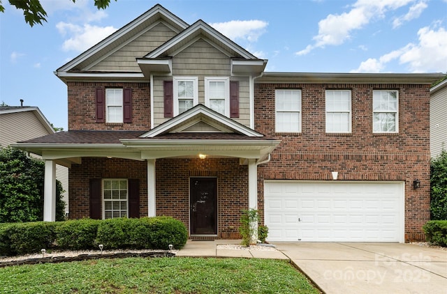237 Lylic Woods Dr, Fort Mill, SC 29715 - view of front of house featuring a garage, driveway, and brick siding