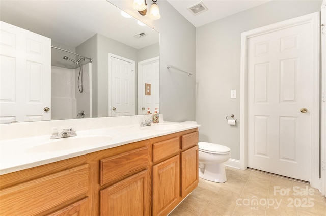 237 Lylic Woods Dr, Fort Mill, SC 29715 - full bath with double vanity, tile patterned floors, toilet, and a shower