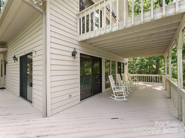 43 Hungryneck Hollow Ln, Saluda, NC 28773 - view of wooden deck