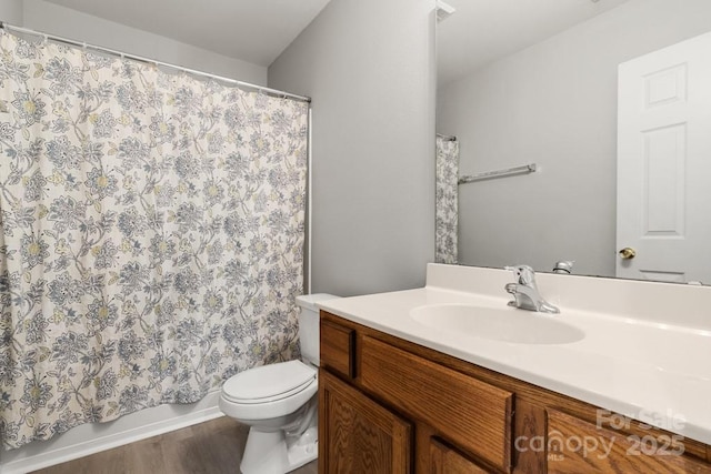 7315 Gasper Ln, Fort Mill, SC 29707 - bathroom featuring vanity, toilet, and wood finished floors
