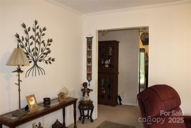 116 Woodbark Ln, Kings Mountain, NC 28086 - living area with carpet and ornamental molding