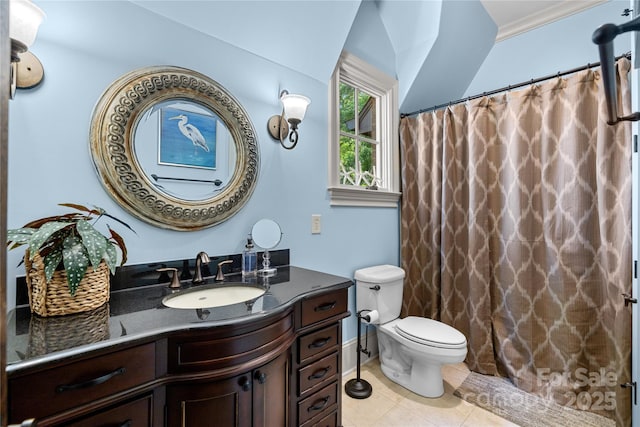 617 Beauhaven Ln, Waxhaw, NC 28173 - bathroom featuring vanity, tile patterned floors, and a shower with shower curtain