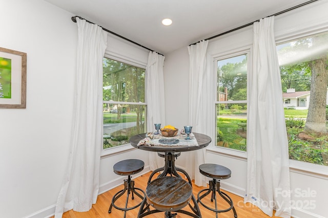 4014 Sulkirk Rd, Charlotte, NC 28210 - dining room with light wood-style flooring and recessed lighting