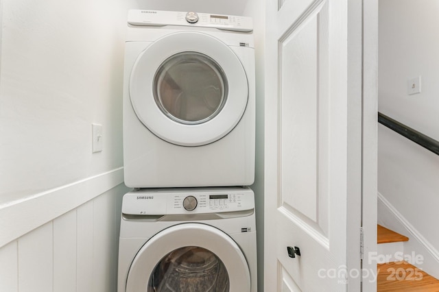 4014 Sulkirk Rd, Charlotte, NC 28210 - washroom with stacked washer / dryer