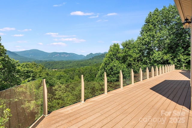 122 Eagles Crest Way, Lake Lure, NC 28746 - deck featuring a forest view and a mountain view