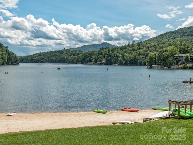 122 Eagles Crest Way, Lake Lure, NC 28746 - water view featuring a forest and mountains