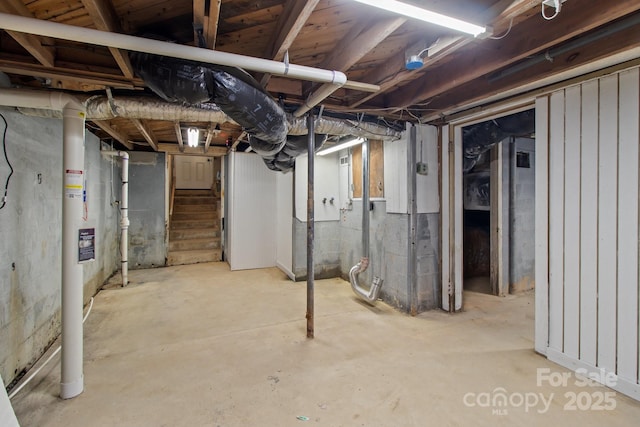 405 E 18th St, Kannapolis, NC 28083 - unfinished basement featuring stairs