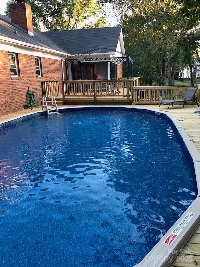 106 Condover Pl, Charlotte, NC 28270 - outdoor pool with a wooden deck