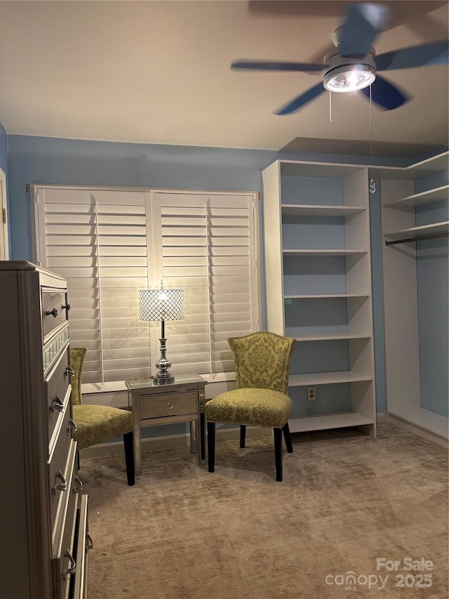106 Condover Pl, Charlotte, NC 28270 - sitting room featuring carpet and ceiling fan
