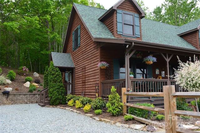394 Hummingbird Ln, Elk Park, NC 28622 - view of front of home featuring covered porch and roof with shingles