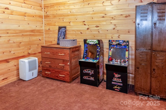184 Sunlight Path, Lake Lure, NC 28746 - bedroom featuring carpet floors and wooden walls
