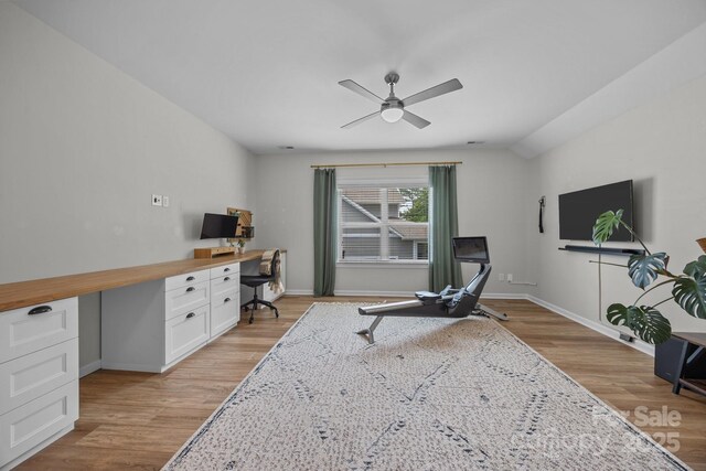 11329 Fullerton Place Dr NW, Huntersville, NC 28078 - office space featuring ceiling fan and light wood-style floors