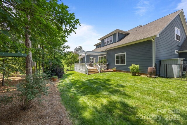 11329 Fullerton Place Dr NW, Huntersville, NC 28078 - rear view of house with a pergola, a wooden deck, and a shingled roof