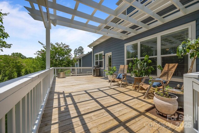 11329 Fullerton Place Dr NW, Huntersville, NC 28078 - wooden deck with a pergola