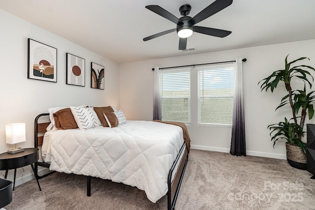 9274 Dunwich Dr, Gastonia, NC 28056 - bedroom with baseboards, carpet flooring, and ceiling fan