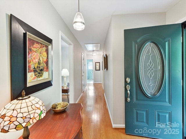 13617 Lake Bluff Dr, Matthews, NC 28105 - entrance foyer with light wood-style flooring and baseboards