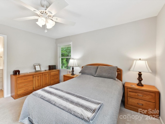 13617 Lake Bluff Dr, Matthews, NC 28105 - bedroom featuring light carpet, a ceiling fan, and baseboards