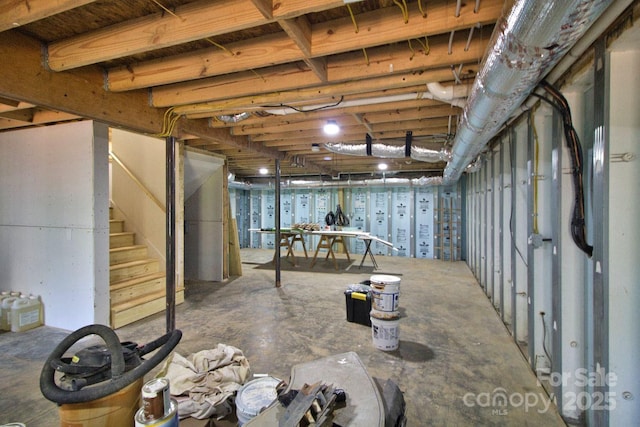 317 Knightsbridge Cir, Union Mills, NC 28167 - unfinished basement featuring stairway