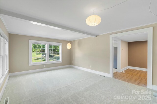 202 Glenn Ave, Kannapolis, NC 28081 - carpeted empty room with baseboards and ornamental molding