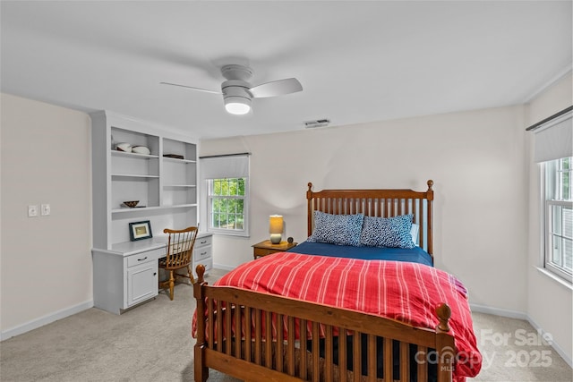 2917 Rustic Ln, Charlotte, NC 28210 - bedroom featuring light carpet and ceiling fan