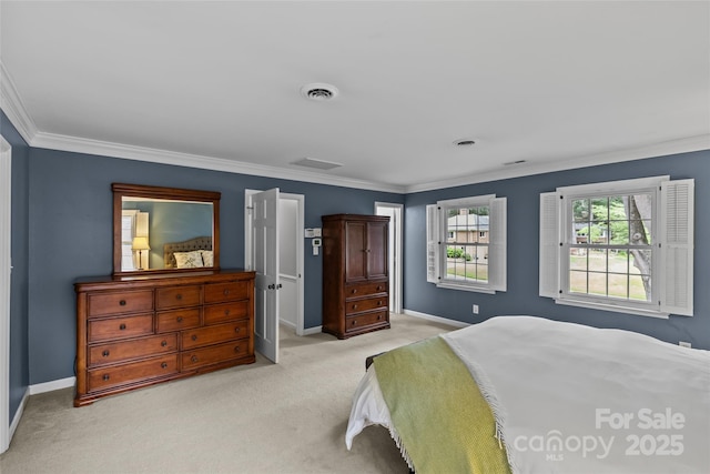 2917 Rustic Ln, Charlotte, NC 28210 - bedroom with light colored carpet and ornamental molding