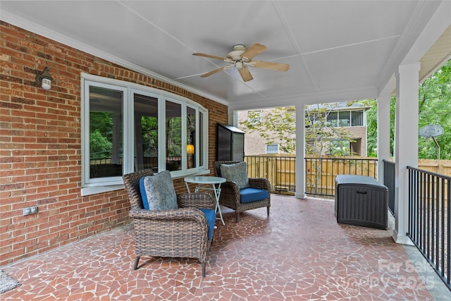 2917 Rustic Ln, Charlotte, NC 28210 - sunroom with ceiling fan and healthy amount of natural light