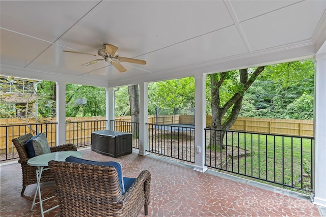 2917 Rustic Ln, Charlotte, NC 28210 - sunroom / solarium with ceiling fan and plenty of natural light