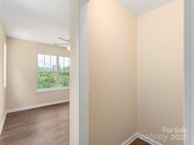 558 Liner Cove Rd, Waynesville, NC 28786 - hall with baseboards and wood finished floors