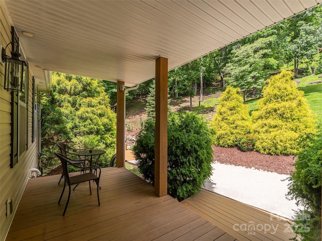 80 Feather Ln, Waynesville, NC 28786 - deck with view of scattered trees