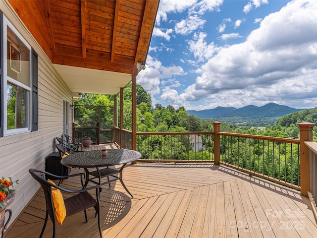 80 Feather Ln, Waynesville, NC 28786 - wooden deck featuring a mountain view