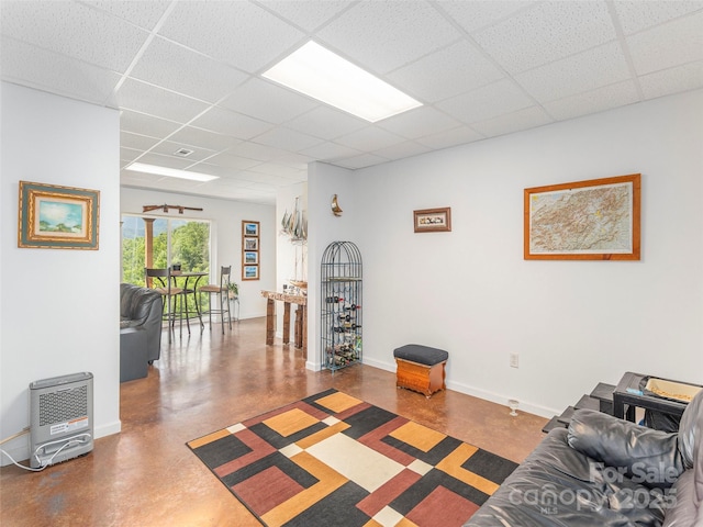 80 Feather Ln, Waynesville, NC 28786 - sitting room with a drop ceiling and concrete floors