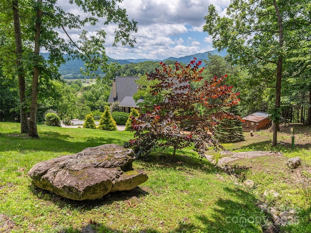 80 Feather Ln, Waynesville, NC 28786 - view of green lawn featuring a mountain view