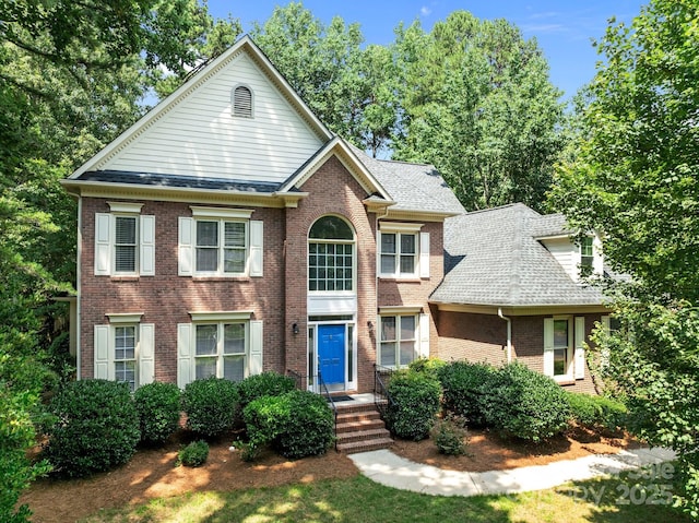 15400 Groveland St, Huntersville, NC 28078 - view of front of home featuring a shingled roof and brick siding