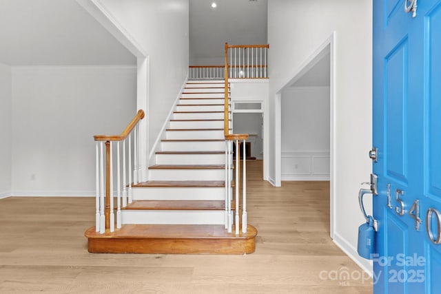 15400 Groveland St, Huntersville, NC 28078 - foyer entrance featuring wood finished floors and stairs
