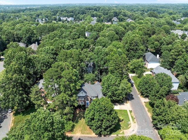 15400 Groveland St, Huntersville, NC 28078 - aerial view of property and surrounding area with a heavily wooded area