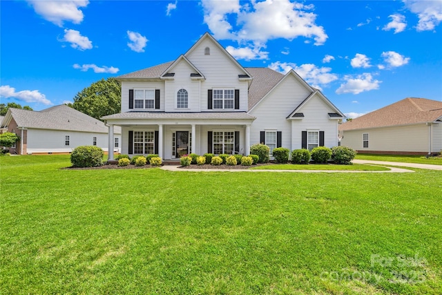 112 Doyle Farm Ln, Mooresville, NC 28115 - view of front facade with covered porch and a front lawn