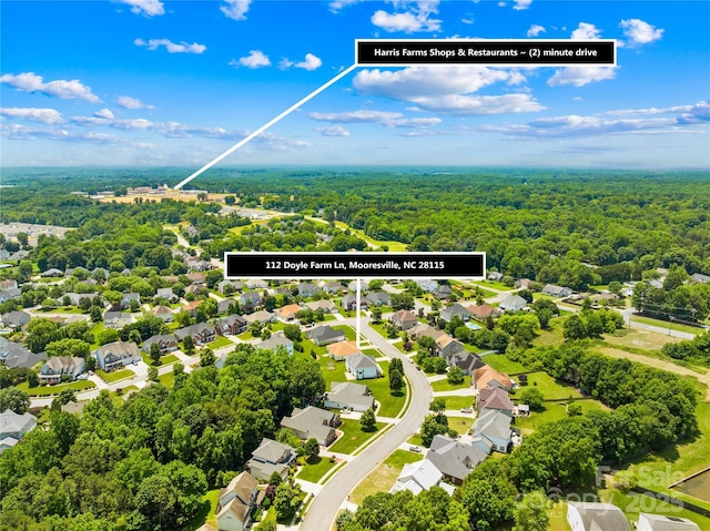 112 Doyle Farm Ln, Mooresville, NC 28115 - aerial perspective of suburban area featuring a forest