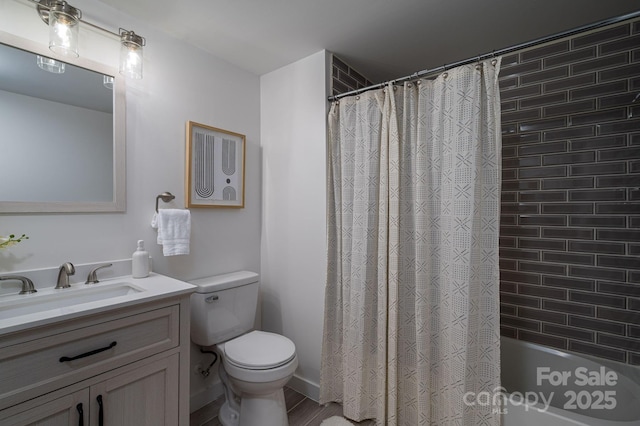 1212 Frank Ext, Rock Hill, SC 29730 - bathroom featuring toilet, vanity, and shower / bath combination with curtain