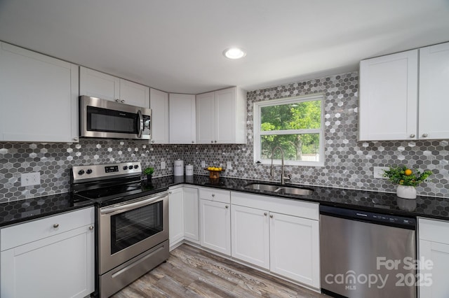 1212 Frank Ext, Rock Hill, SC 29730 - kitchen featuring stainless steel appliances, a sink, backsplash, and white cabinets