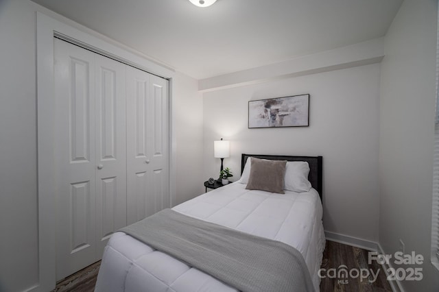 1212 Frank Ext, Rock Hill, SC 29730 - bedroom featuring dark wood finished floors, a closet, and baseboards
