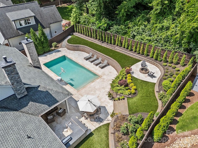 5638 Timber Ln, Charlotte, NC 28270 - bird's eye view of a pool area