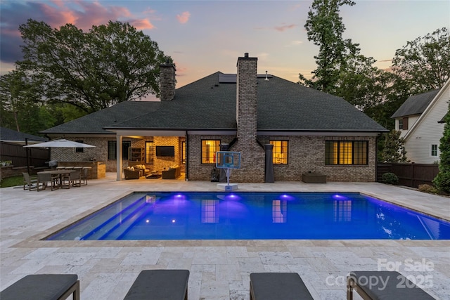 5638 Timber Ln, Charlotte, NC 28270 - view of pool featuring an outdoor living space and a patio
