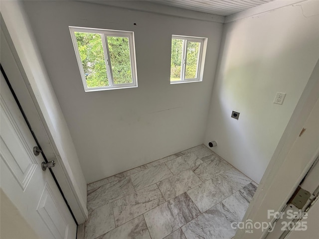 322 Buffalo St, Shelby, NC 28150 - laundry room with light marble finish flooring and electric dryer hookup