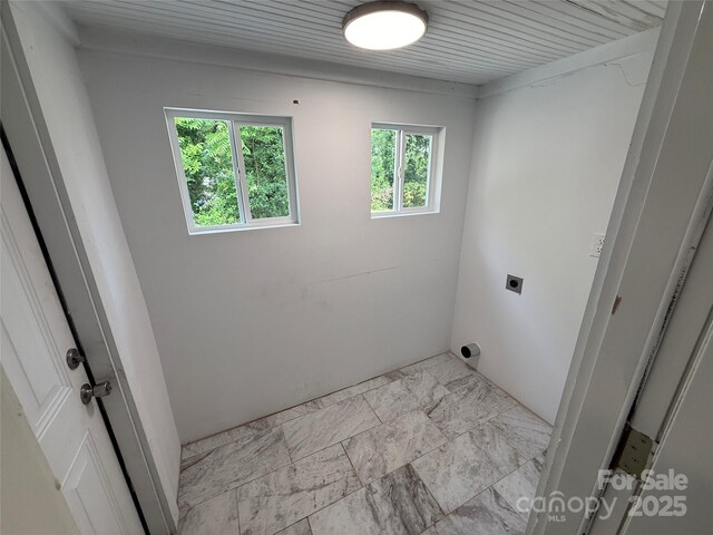 322 Buffalo St, Shelby, NC 28150 - laundry room with electric dryer hookup and marble look tiles